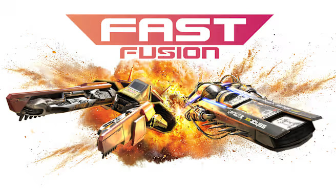 Logo Fast Fusion, pesawat balap futuristik