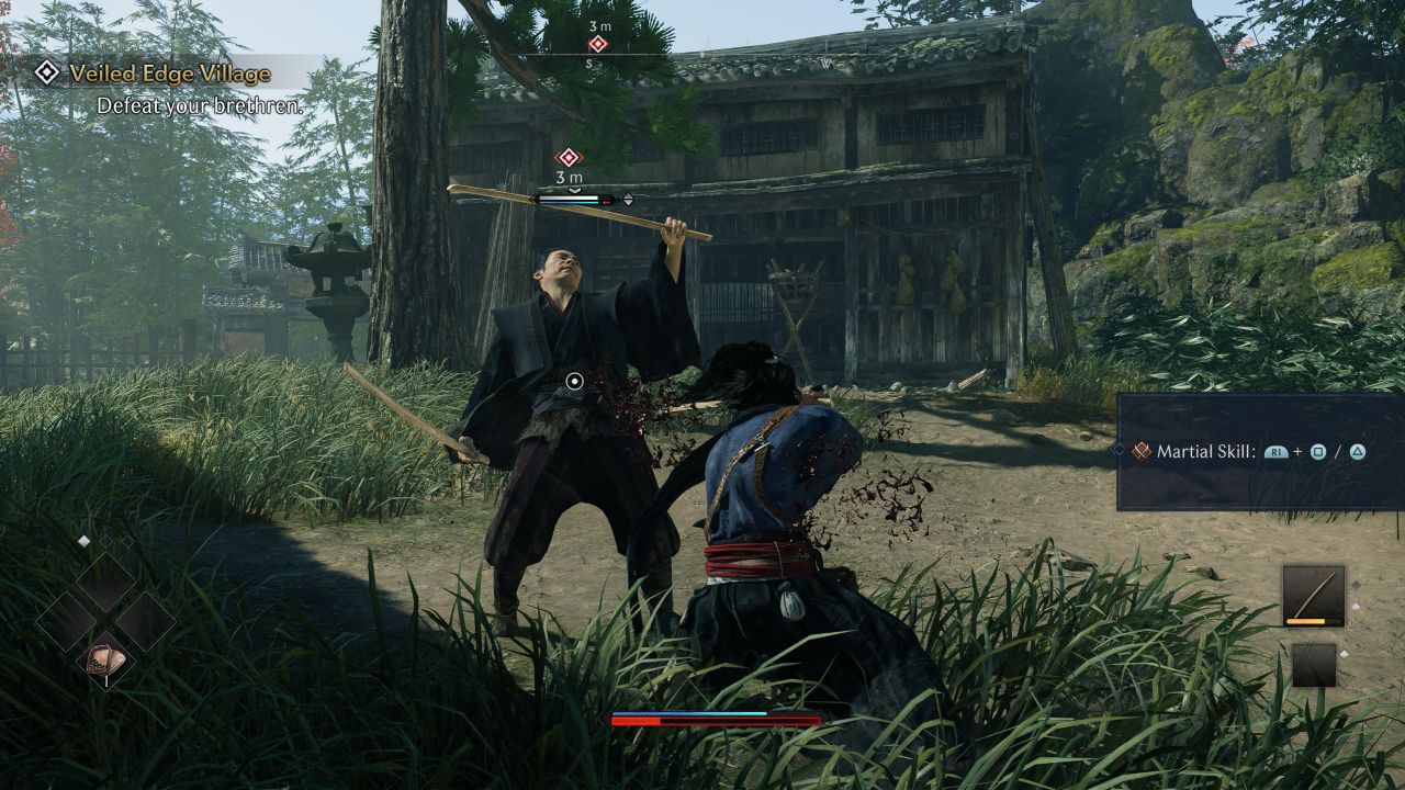 Pertarungan samurai di Veiled Edge Village