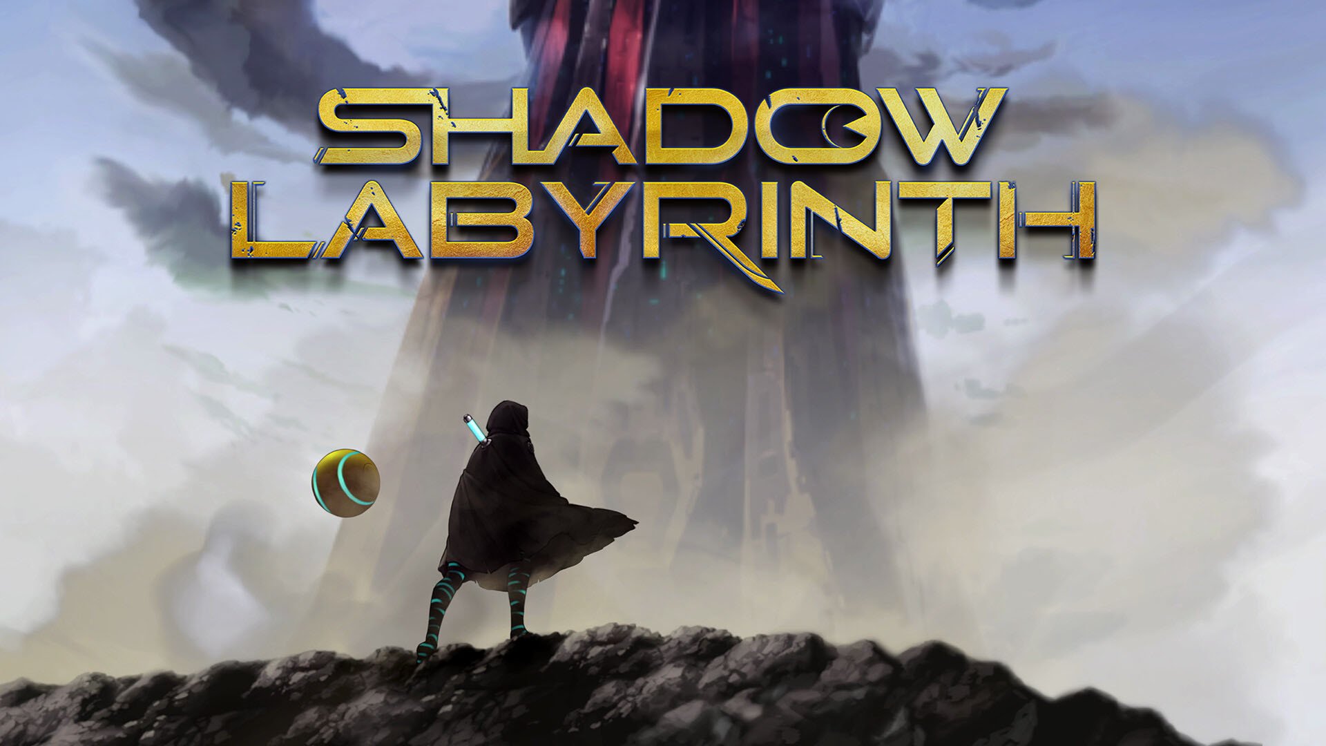 Karakter utama Shadow Labyrinth berdiri di depan menara gelap